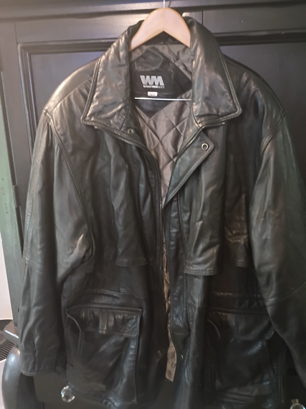 Men’s Black Leather Trench Coat